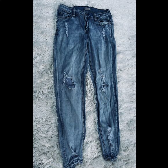 Refuge Distressed Blue Skinny Jeans Women’s 4 - Picture 1 of 4